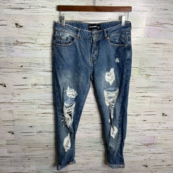 The Kooples Willy Boyfriend Distressed Jeans Blue  size 26 - Picture 1 of 10